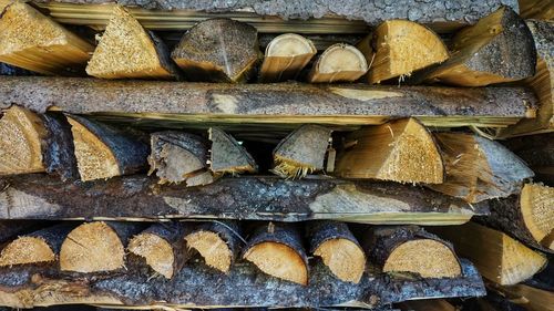 Full frame shot of logs