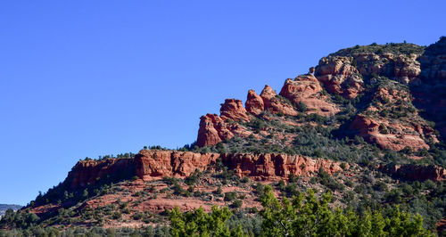 Low angle view of rock formations