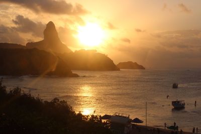 Scenic view of sea at sunset