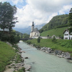 River by building against sky