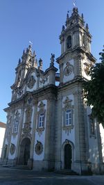 Low angle view of building against clear sky