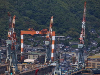 View of cityscape against mountain