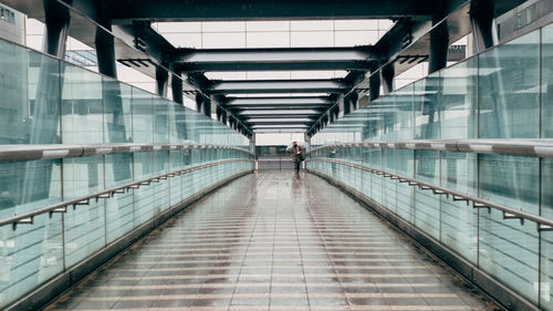 Wet footbridge during rainy season