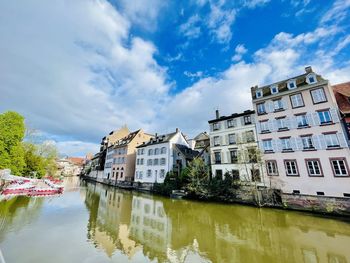 Beautiful travel landscape in strasbourg., france on a sunny day.