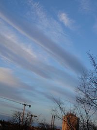 Low angle view of silhouette trees against sky