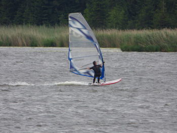 Young woman in lake