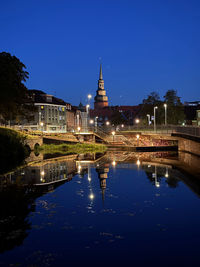 Reflection of buildings in water