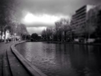 View of city against cloudy sky