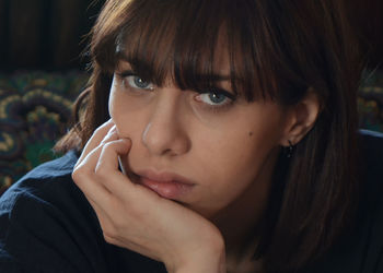 Close-up portrait of young woman