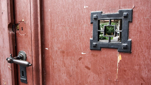 Full frame shot of closed entrance door