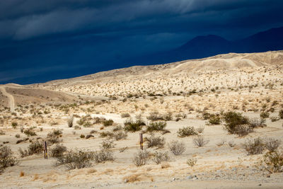 Scenic view of desert against sky