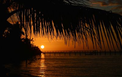 Scenic view of sunset over sea