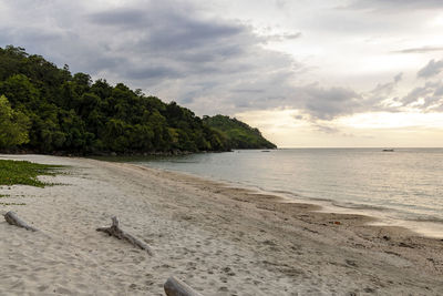 Scenic view of beach against sky