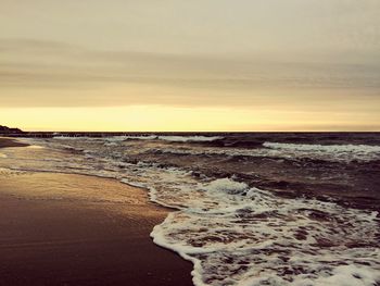 Scenic view of sea during sunset