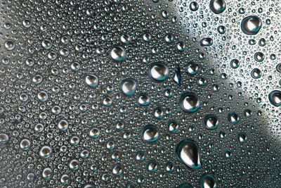 Full frame shot of wet glass