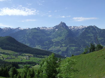 Scenic view of mountains against sky