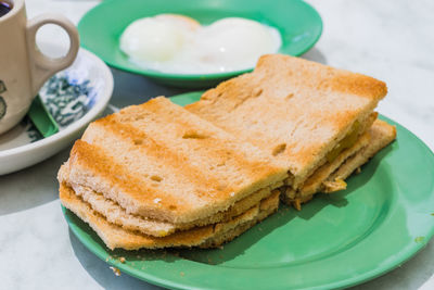 Close-up of bread on plate