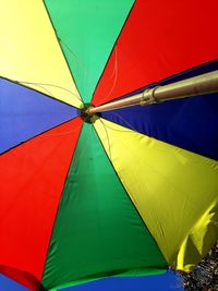 Low angle view of multi colored umbrella