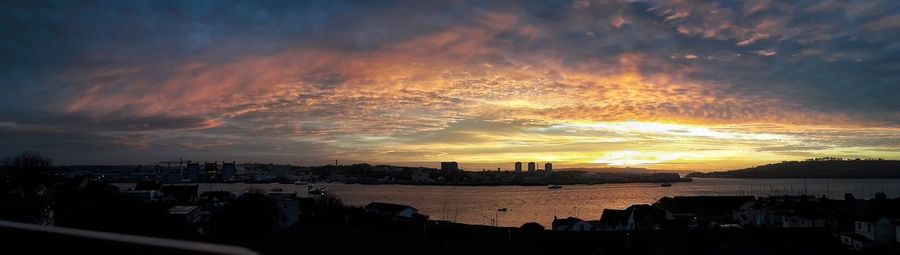 Scenic view of dramatic sky during sunset