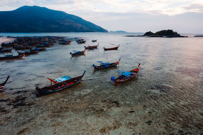 Boats in sea