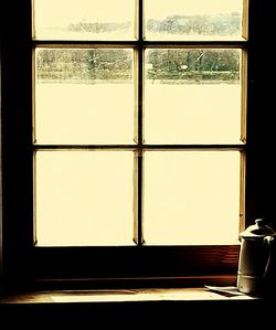 View of building through window