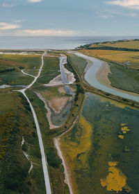 High angle view of landscape against sky
