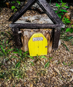 Information sign on field