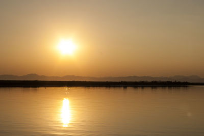 Scenic view of sunset over sea