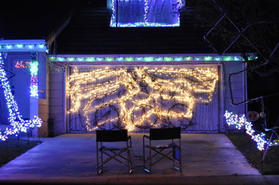 Illuminated lights at night