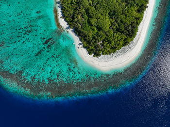 High angle view of beach