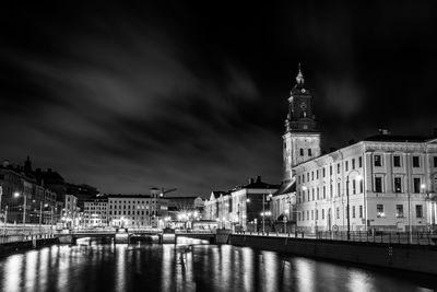 Illuminated city at night