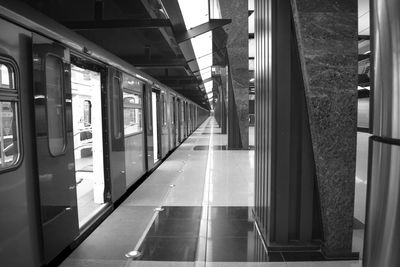 Train at railroad station platform