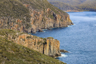 Scenic view of sea and rocks