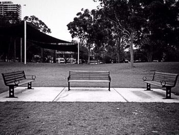 Empty bench in park