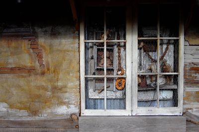 Close-up of an abandoned rusty