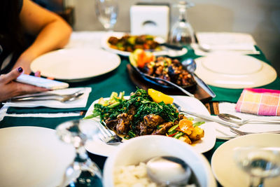 Close-up of food on table