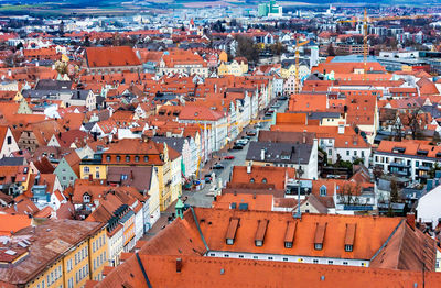 High angle view of townscape