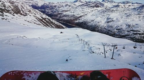 Aerial view of snowcapped mountain