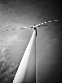 Low angle view of wind turbine against sky
