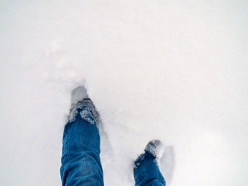 Low section of person on snow