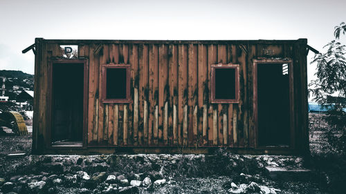 Closed door of old building