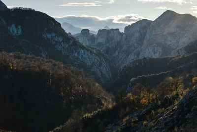 Scenic view of mountains against sky