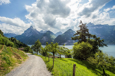 Scenic view of mountains against sky