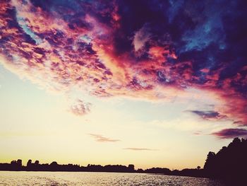 Scenic view of sea against sky at sunset