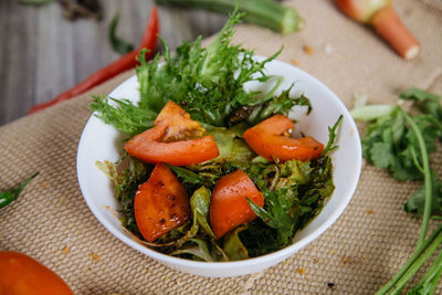 Close-up of salad in plate