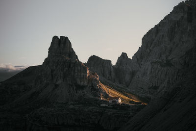 Scenic view of mountains against clear sky