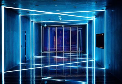 Interior of illuminated building