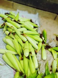 High angle view of vegetables in market