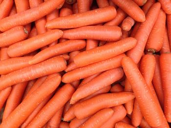 Full frame shot of carrots for sale at market stall