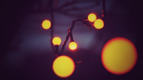 Close-up of illuminated lights